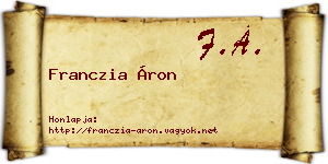 Franczia Áron névjegykártya