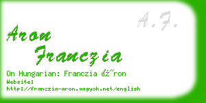 aron franczia business card